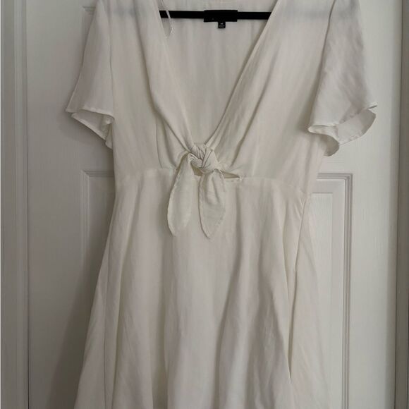 Lulus White Tie-Front Dress - Picture 1 of 4